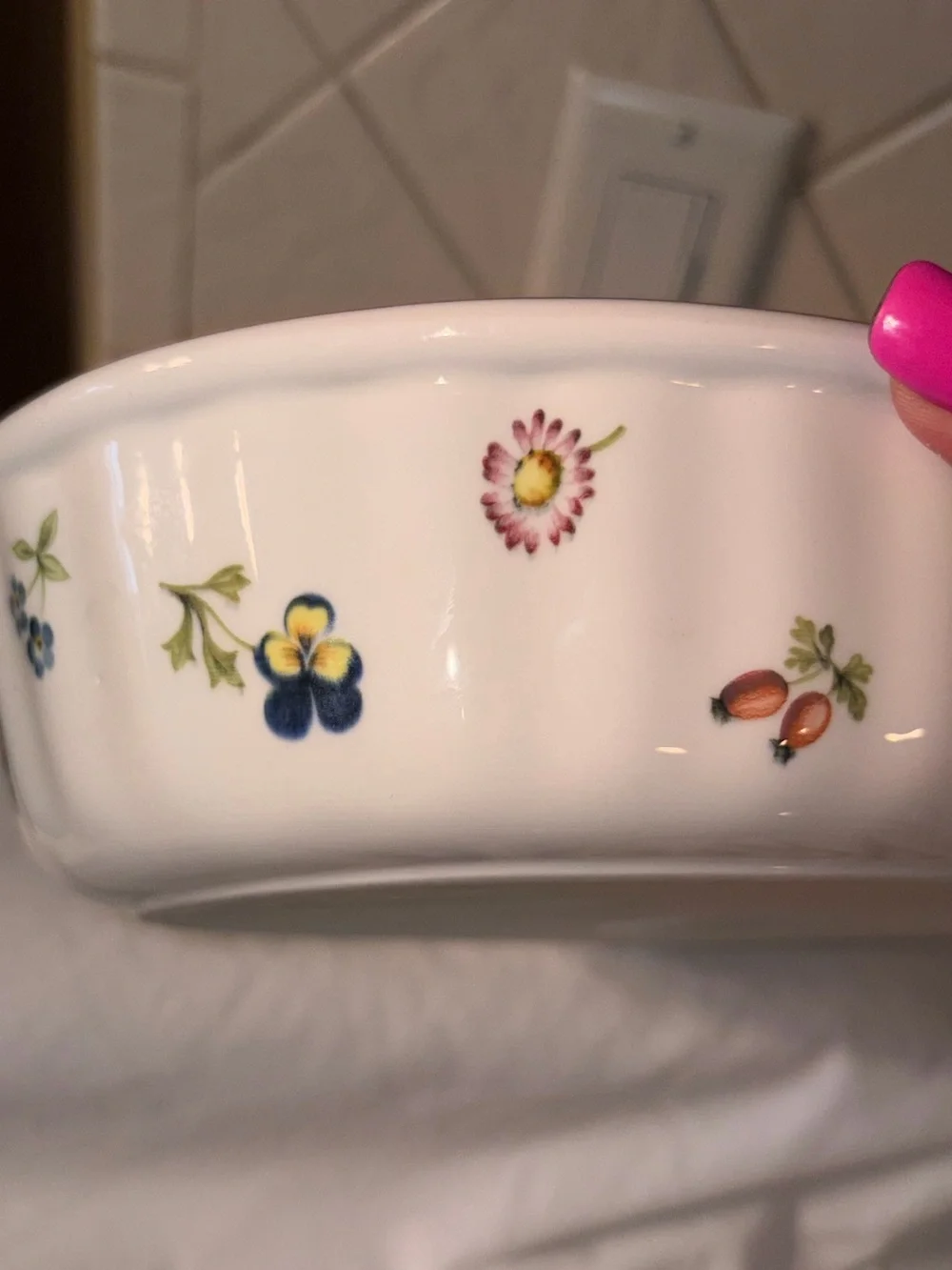 Vtg Villeroy & Boch 13” Petite Fleur Oval Baking dish Floral Casserole